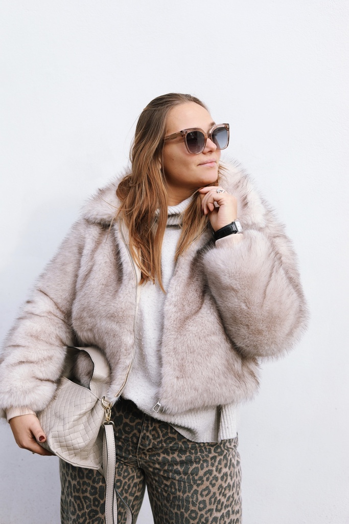 Veste faux fur Frankie Beige 