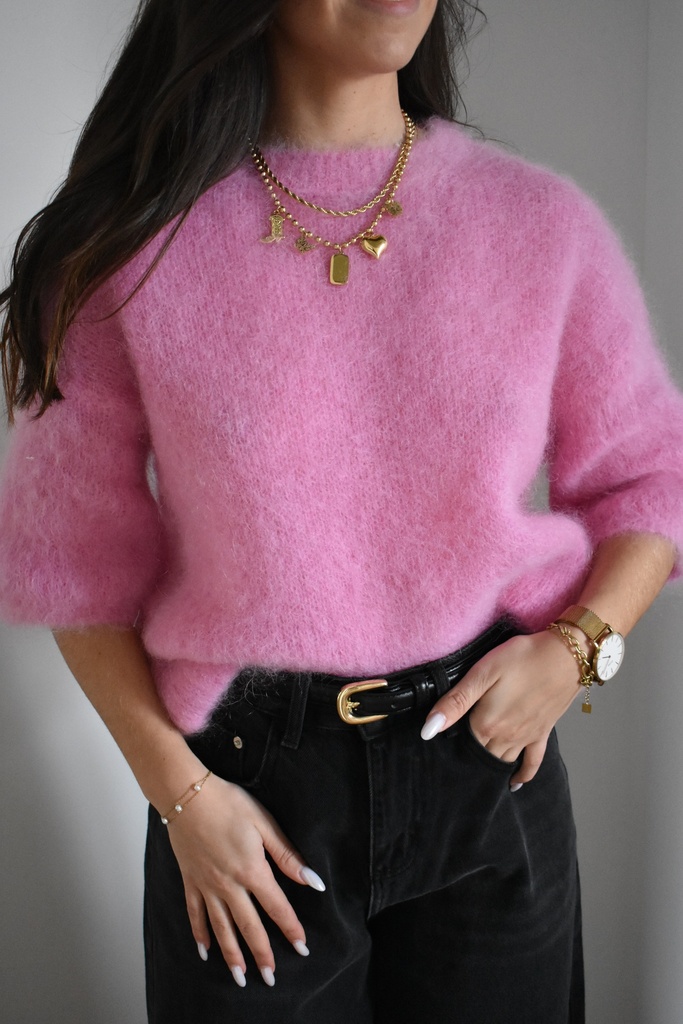 Pull Mohair (rose bonbon)