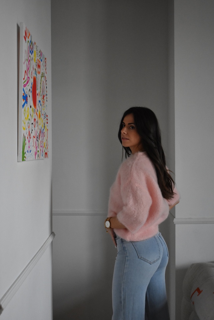 Pull Mohair (rose poudré)