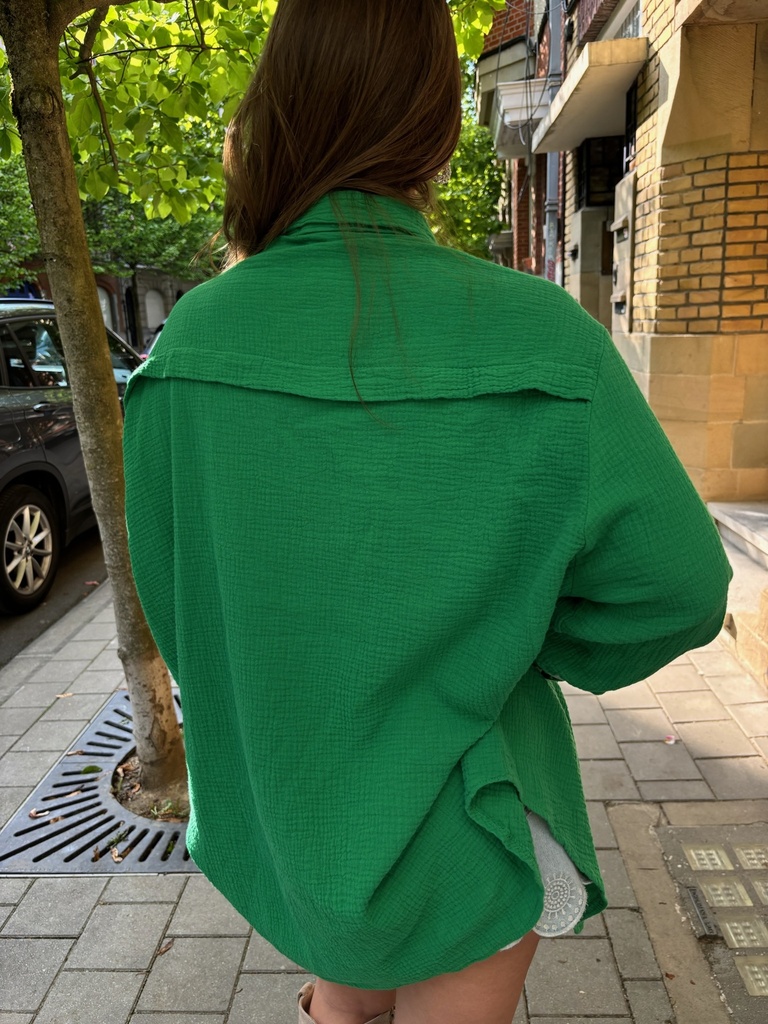 Chemise en gaze de coton (vert)