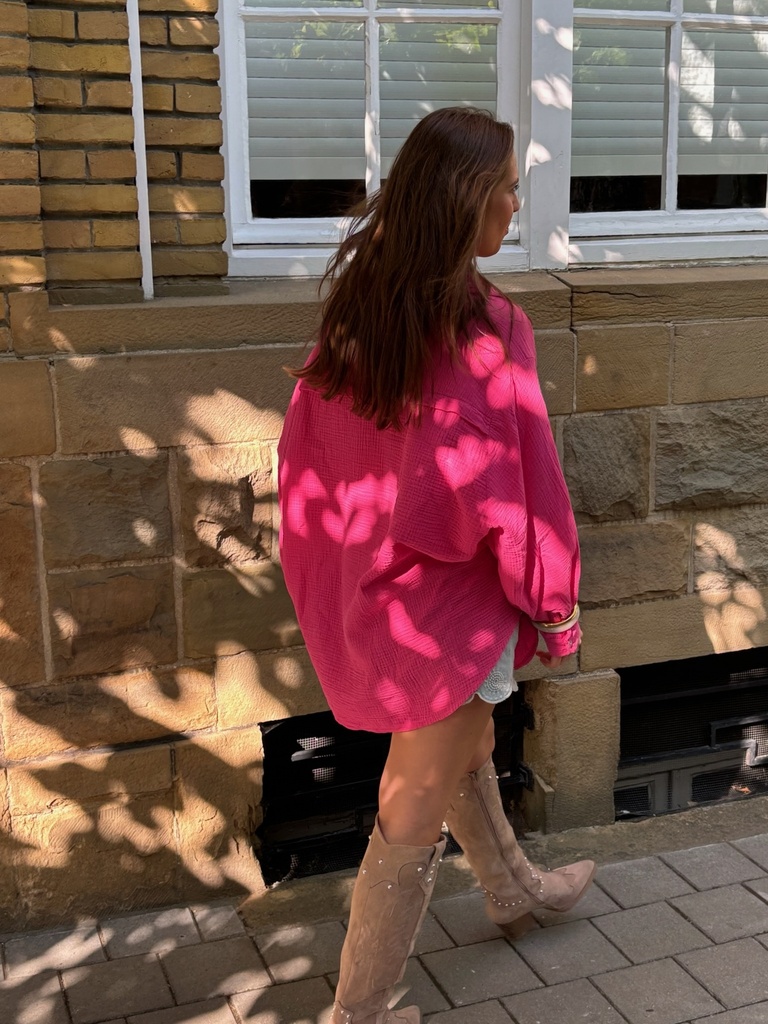 Chemise gaze de coton (rose)