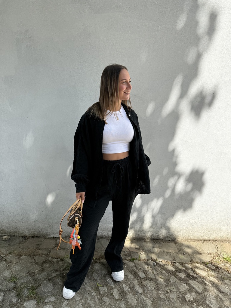 Ensemble gaze de coton (noir)