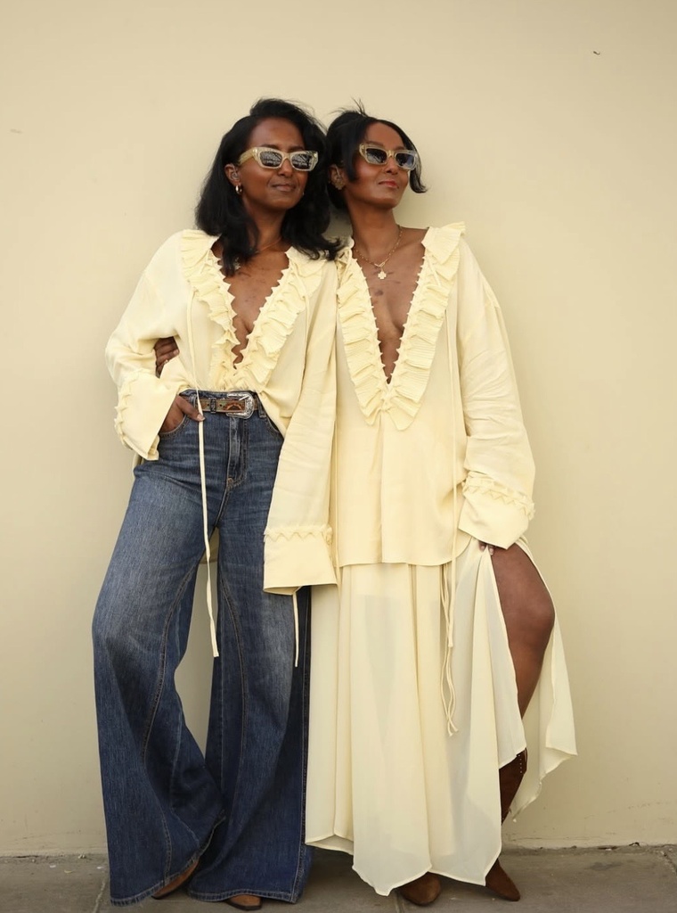 Blouse en soie Butter Yellow