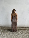 Robe en soie et dentelle Lise (choco)