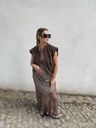 Robe en soie et dentelle Lise (choco)