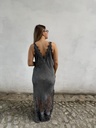Robe en soie et dentelle Lise (gris) 