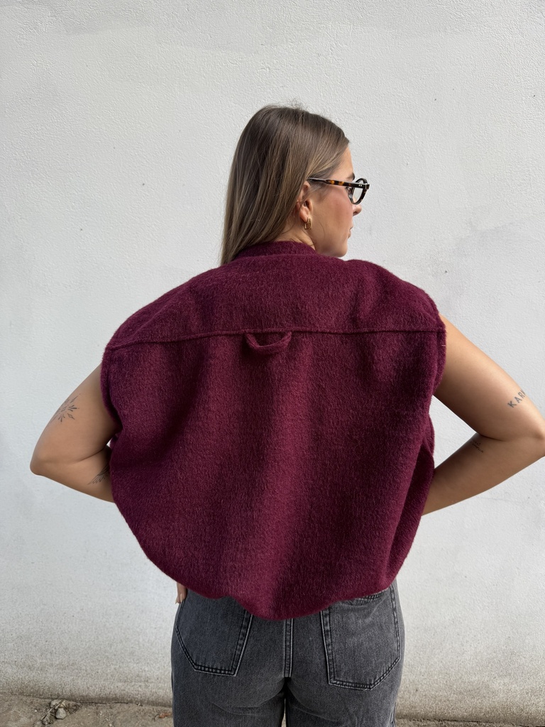 Veste bomber sans manche Amara (bordeaux)