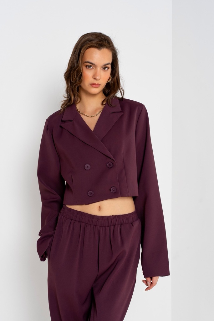 Blazer cropped Aubergine