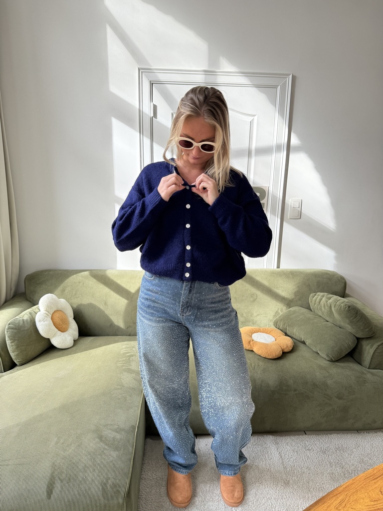 Jeans Ballon Strass (bleu)