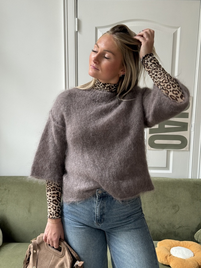 Pull Mohair taupe 