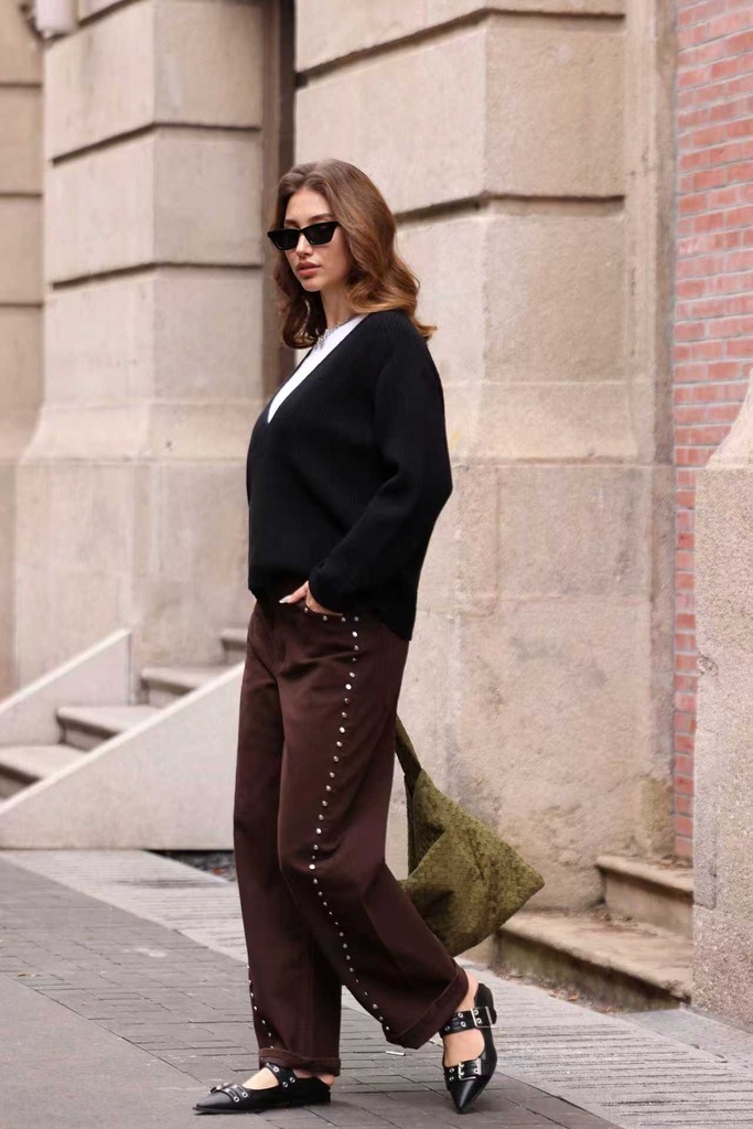 Jeans à clous Violine (choco)