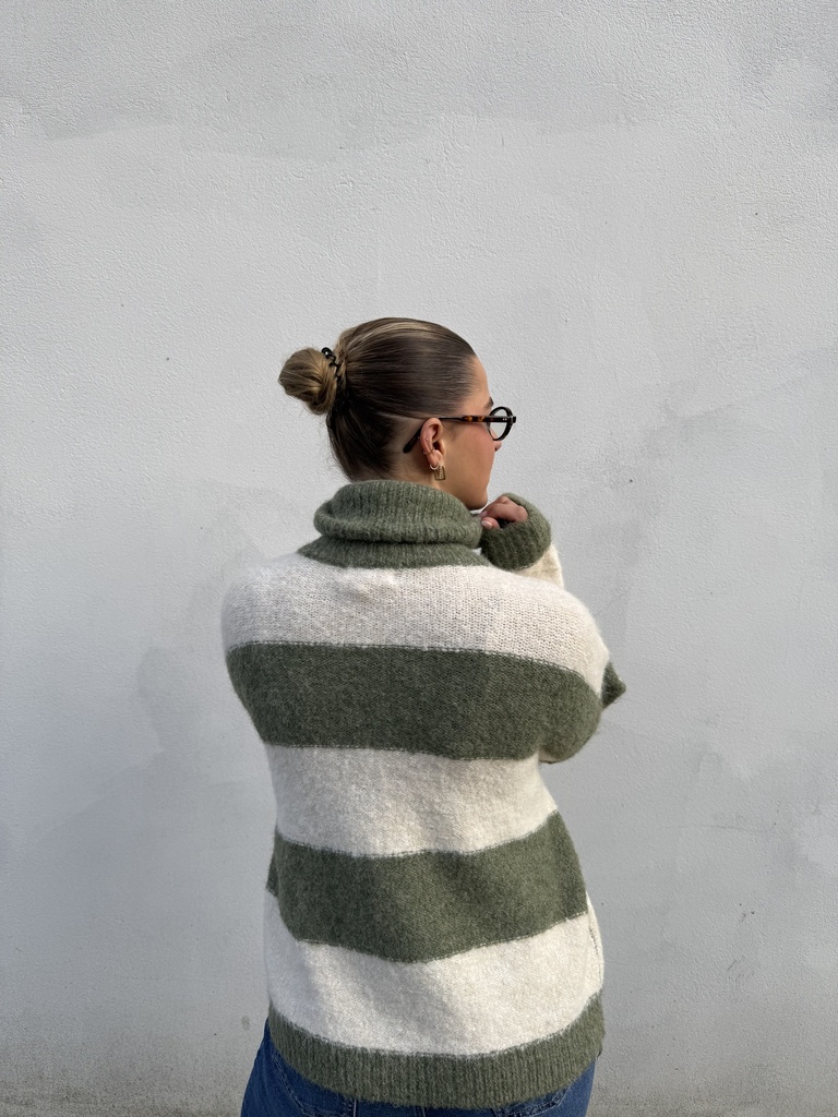 Pull tirette Melissa (écru/vert)