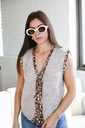 Gilet noeud Léo taupe