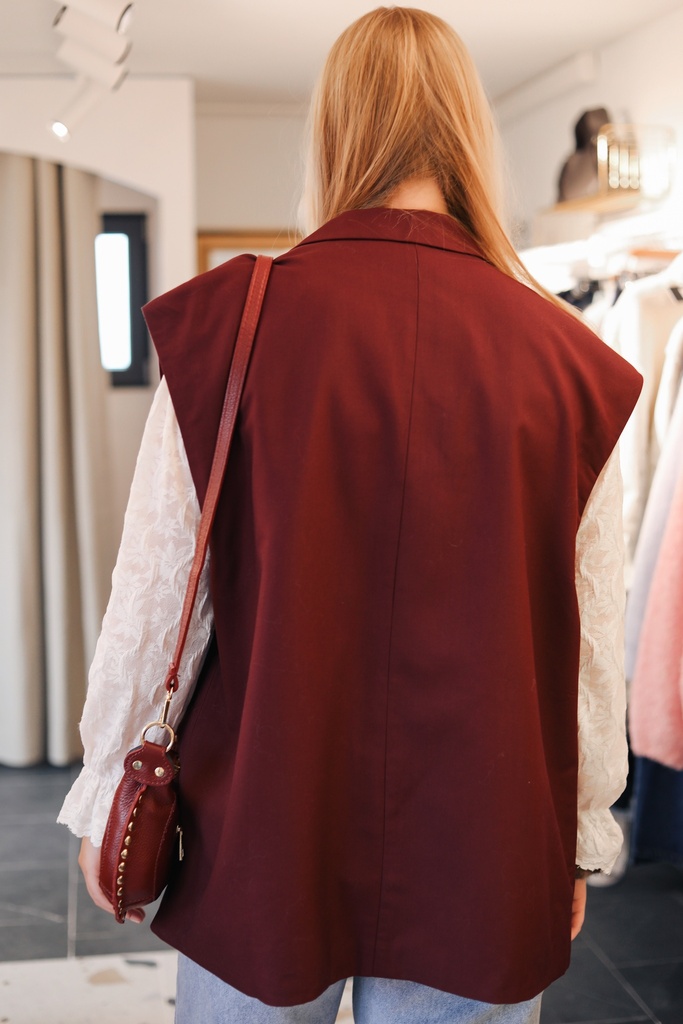 Blazer sans manche Burgundy 