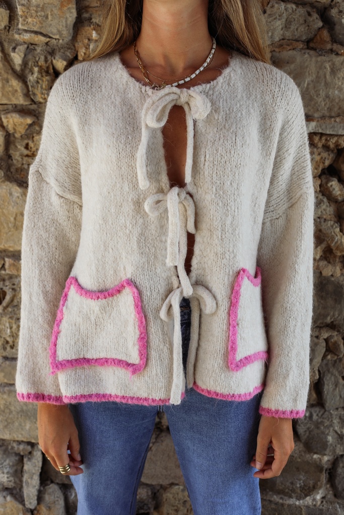 Pull Camille (+de couleurs)  (Ecru/Rose)