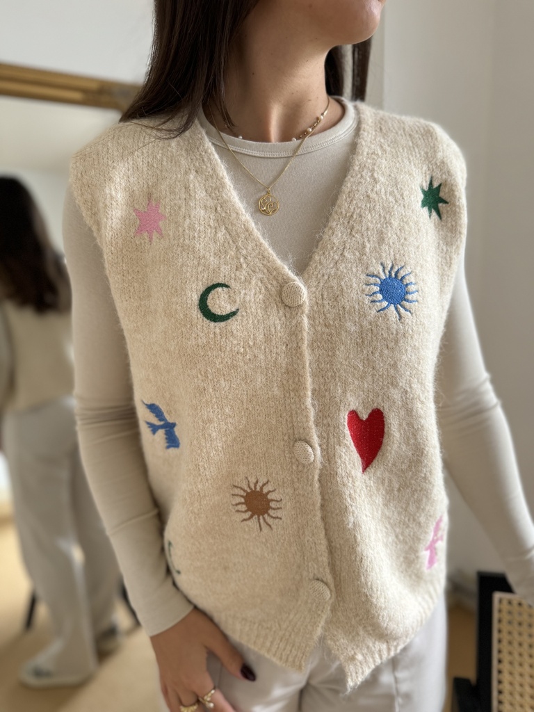 Pull sans manche Luna 