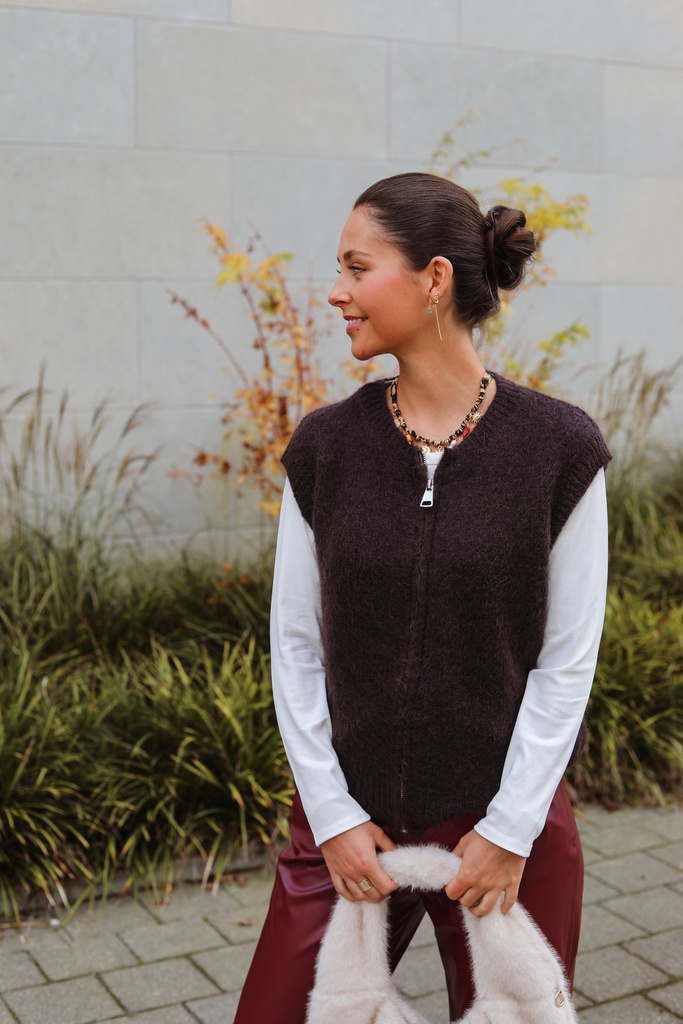 Gilet mohair Aline (+ de couleurs) (Chocolat)