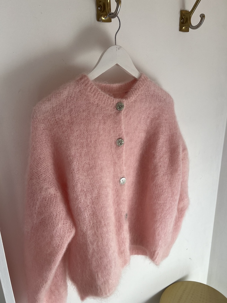 Cardigan Isa mohair (rose poudré) 