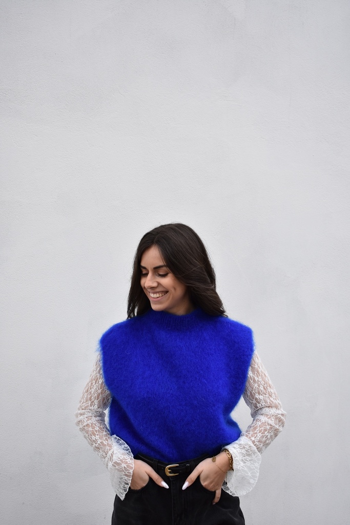 Débardeur Mohair (bleu roi)