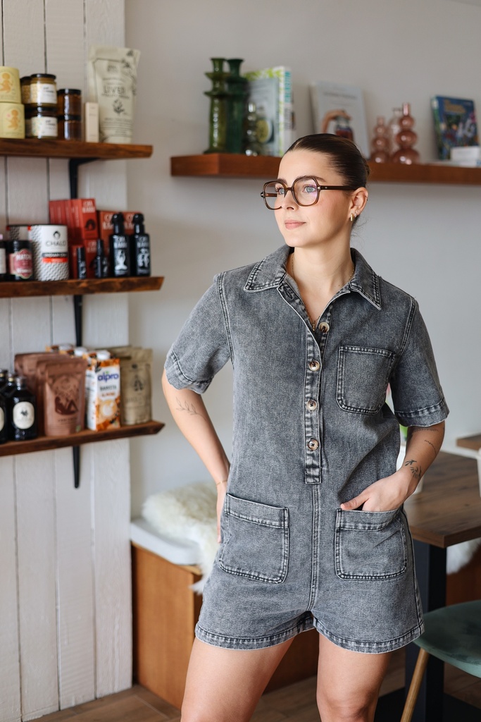 Combishort Nate (jeans gris) (S)