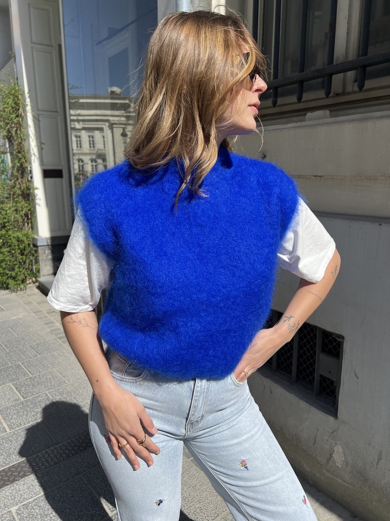 Débardeur Mohair  (bleu roi)