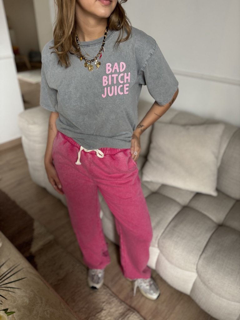 T-shirt Grey bad bitch juice 
