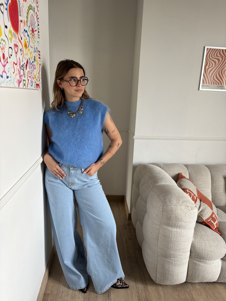 Débardeur Mohair (bleu) 