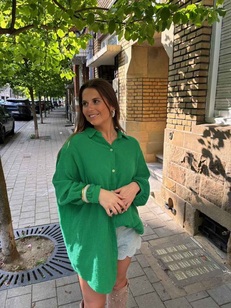 Chemise gaze de coton (vert)