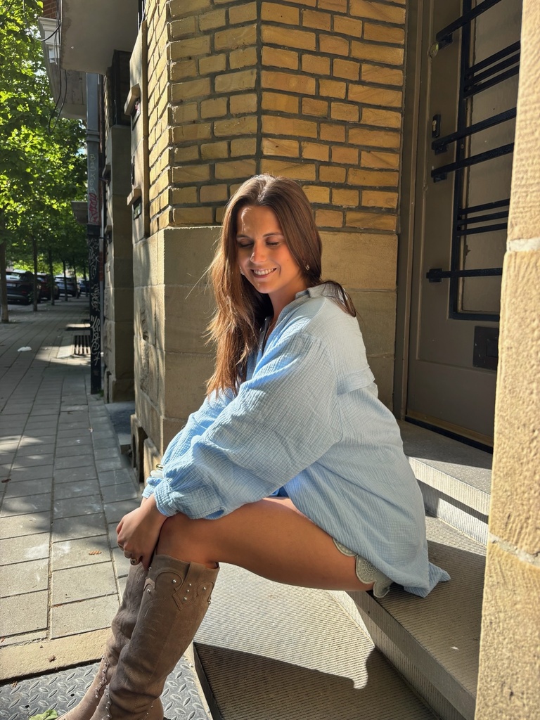 Chemise gaze de coton (bleu ciel)