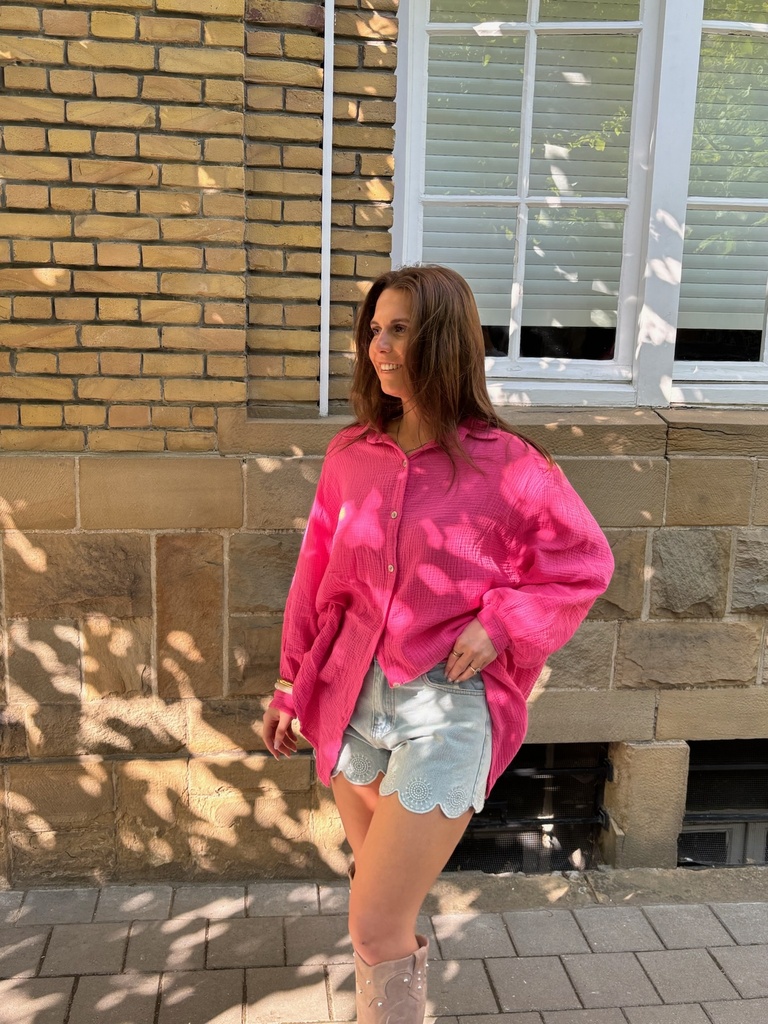 Chemise gaze de coton (rose)