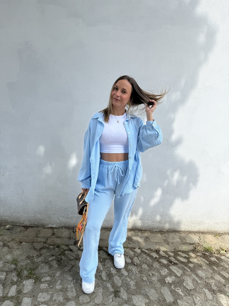 Ensemble gaze de coton (ciel)