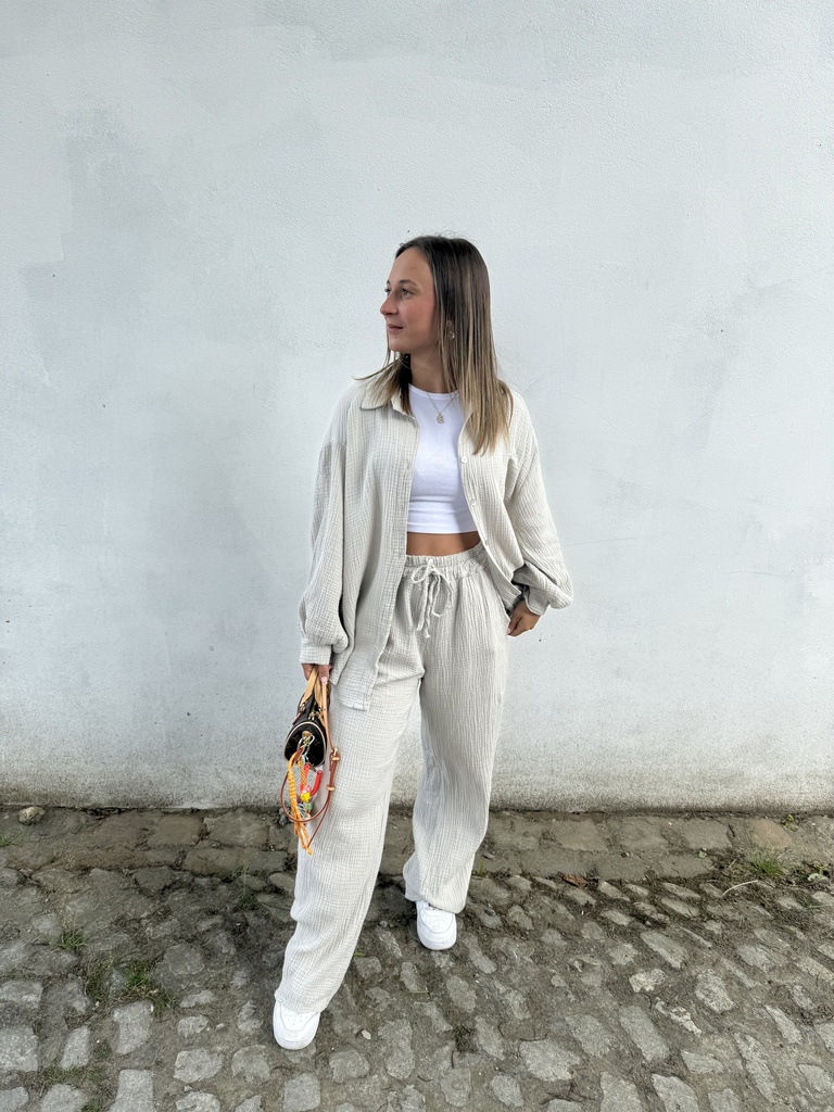 PRE ORDER Ensemble gaze de coton (greige)