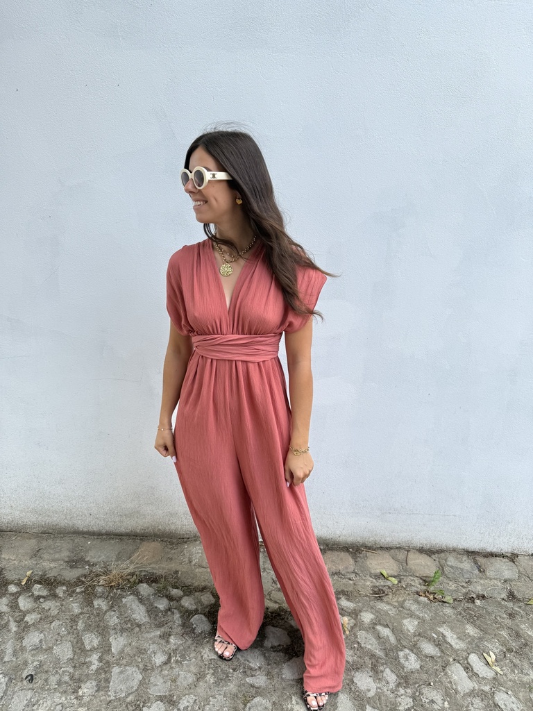 Combinaison 100 façons Abigael (corail)