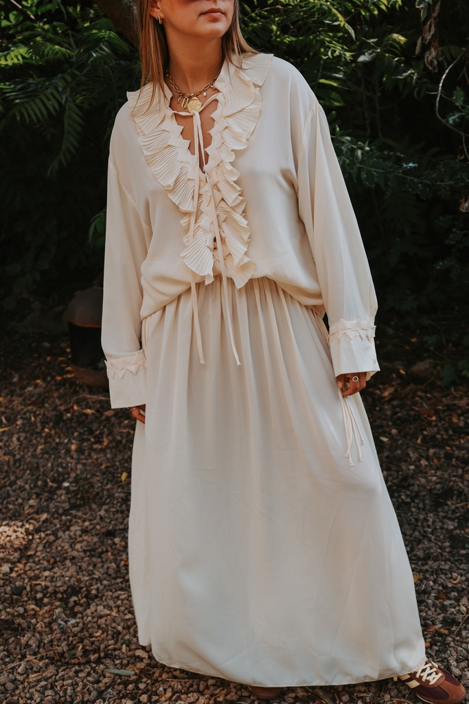 Jupe en soie Butter Yellow