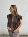 Veste bomber sans manche Amara (choco)