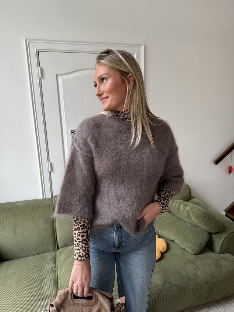 Pull Mohair taupe 