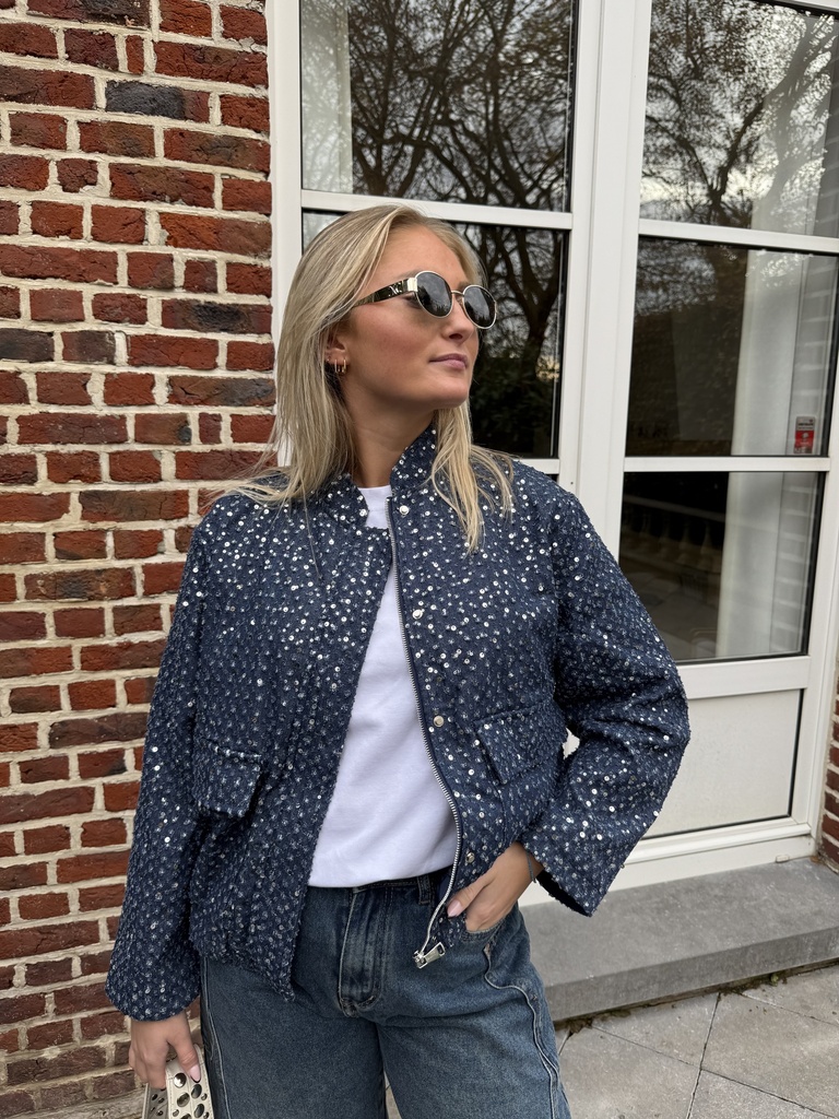 Bomber en jeans Strassy (XL)