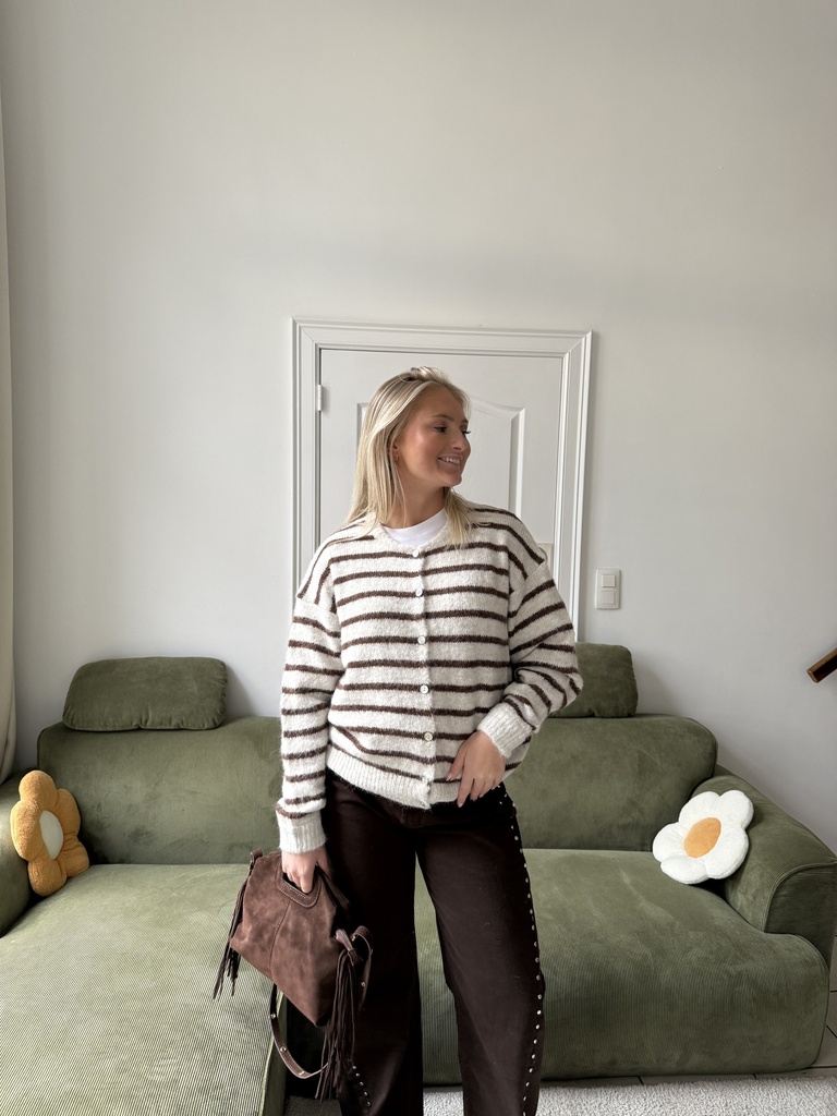 Cardigan Lala Marine (écru/choco)