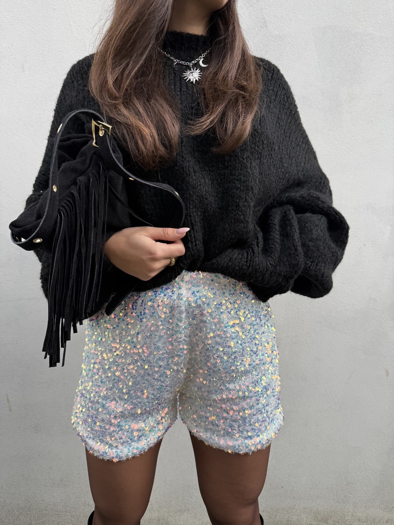 Short sequins Lily (blanc)