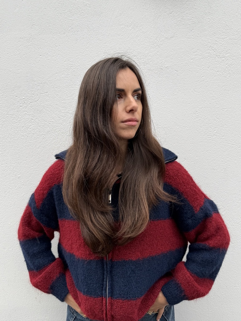 Pull tirette Melissa (marine/bordeaux)