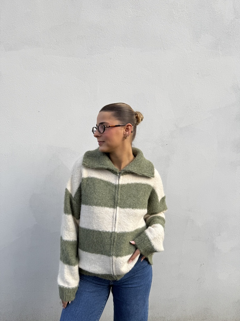 Pull tirette Melissa (écru/vert)