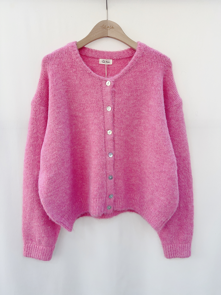 Cardigan Lala (rose acidulé) pre-order