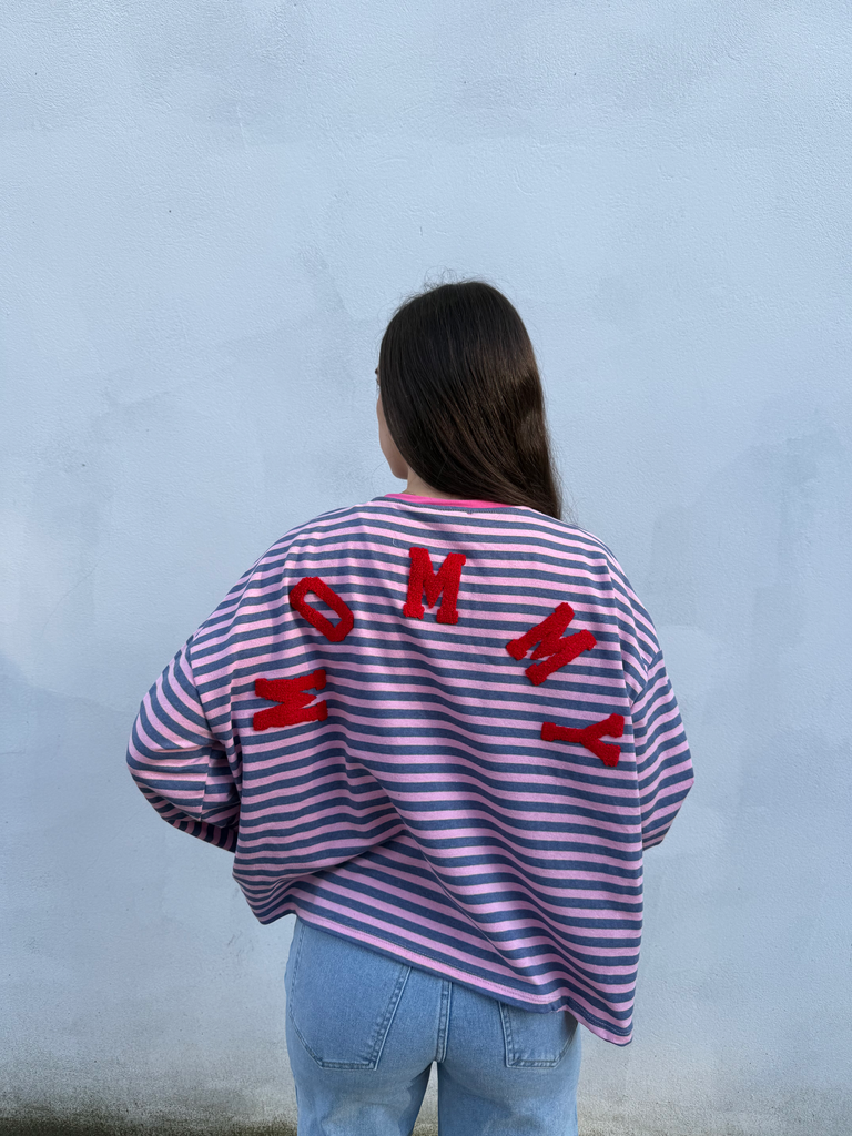 Marinière MOMMY (bleu/rose)