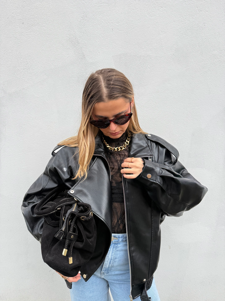 Blouson simili Saint (noir) (S/M)