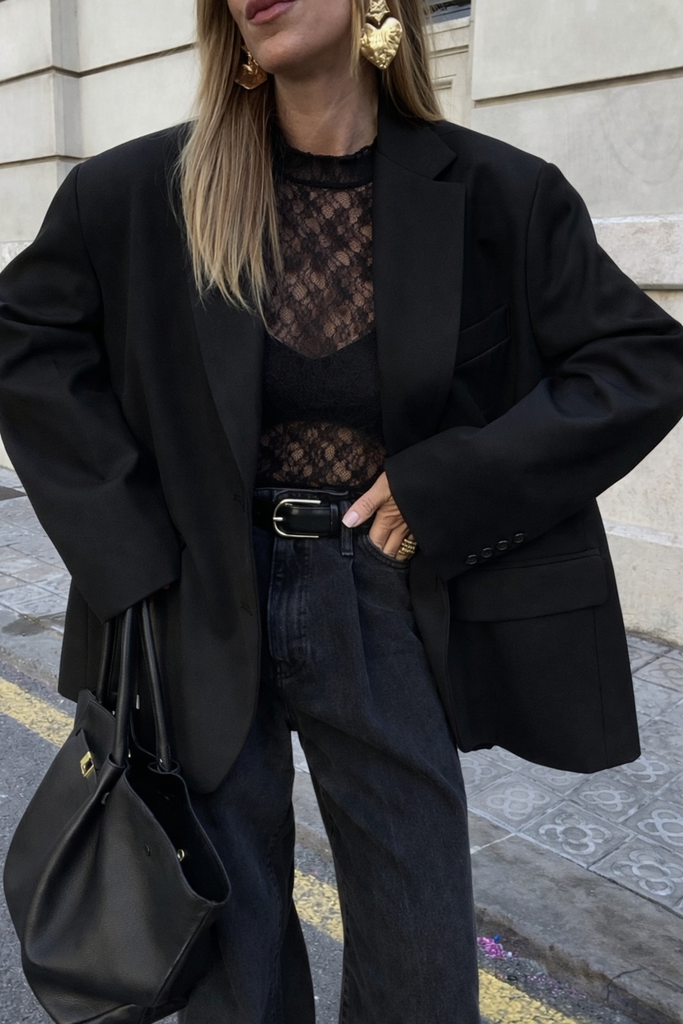 Sous pull dentelle Alia (noir)