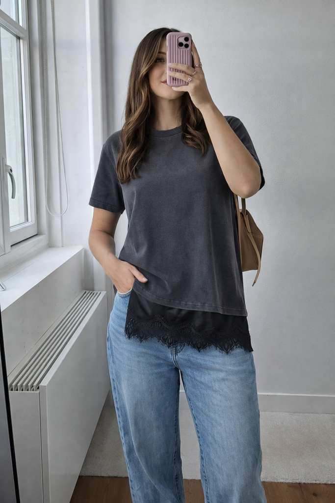 T-shirt Chantal (gris/noir) (S/M)