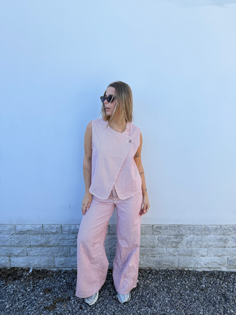 Jeans Margaux (rouge/blanc) (S)