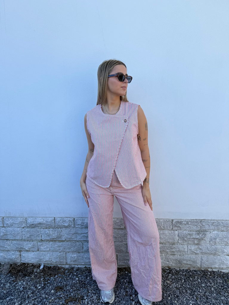 Débardeur Margaux (rouge/blanc) (S)