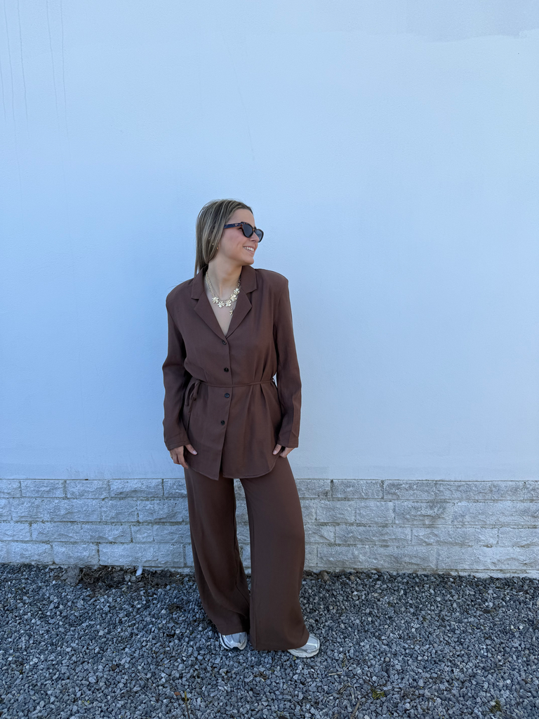 Pantalon en lin Choco