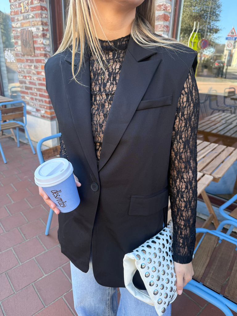 Top dentelle Mathilde (noir) (S/M)